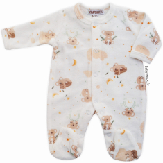 Pyjama bébé préma unisexe 45-46cm velours crème imprimé Koala