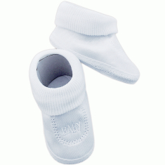Chaussons bébé mixtes en satin blanc brodé Baby