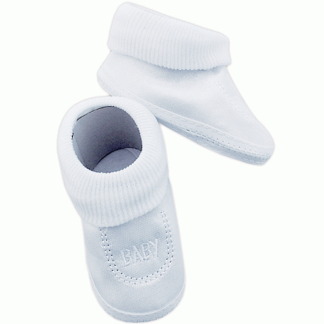 Chaussons bébé mixtes en satin blanc brodé Baby