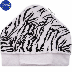 Parure de bain mixte en éponge et gaze imprimée zèbre