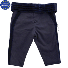Pantalon c&eacute;r&eacute;monie b&eacute;b&eacute; gar&ccedil;on en tissu et velours marine