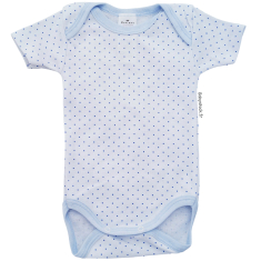 Body b&eacute;b&eacute; gar&ccedil;on manches courtes en jersey coton &agrave; pois bleu ciel