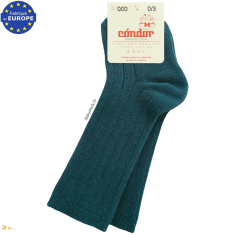 Chaussettes b&eacute;b&eacute; hautes Oeko-Tex vert &eacute;meraude fonc&eacute;