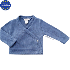 Brassi&egrave;re cache-c&oelig;ur b&eacute;b&eacute; gar&ccedil;on en maille jersey bleu denim