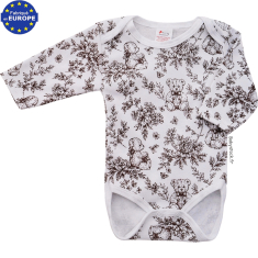 Body b&eacute;b&eacute; US en jersey coton blanc imprim&eacute; Ours brun
