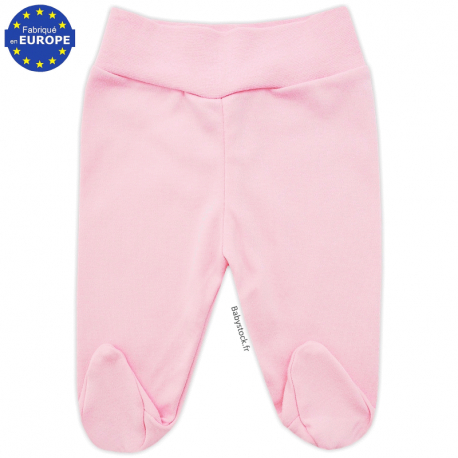 Caleçon- legging à pieds en jersey coton rose