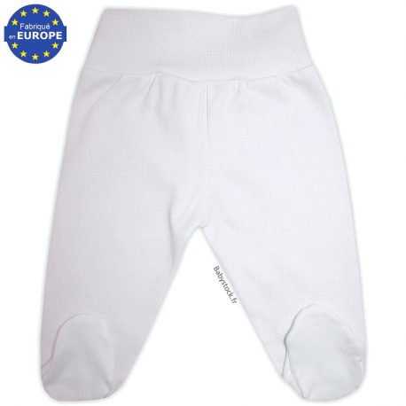 Cale&ccedil;on - legging &agrave; pieds en jersey coton blanc