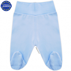 Caleçon-legging à pieds en jersey coton bleu ciel