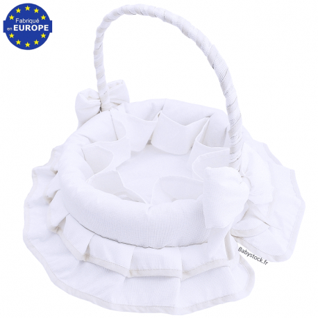 Corbeille de toilette en tissu blanc Bébé