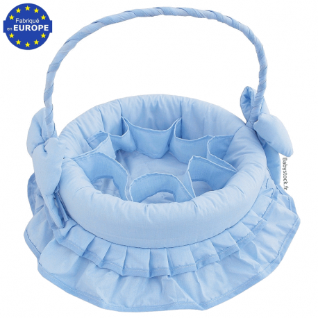 Corbeille de toilette en tissu bleu Bébé